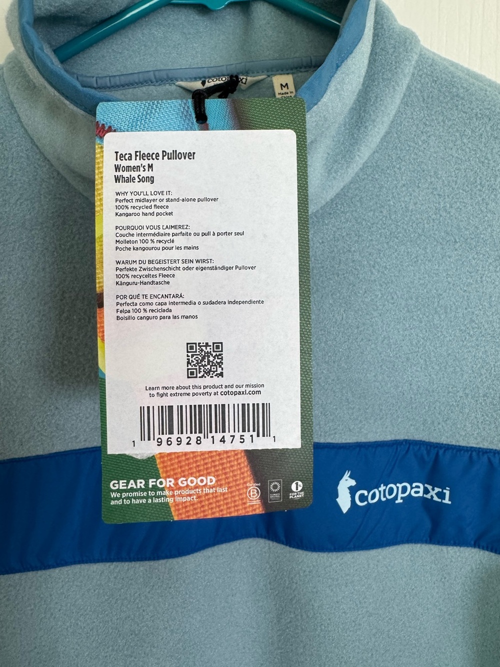 Cotopaxi Teca Fleece Pullover Women’s Size Medium Whale Song Gorpcore Outdoor - Picture 10 of 12